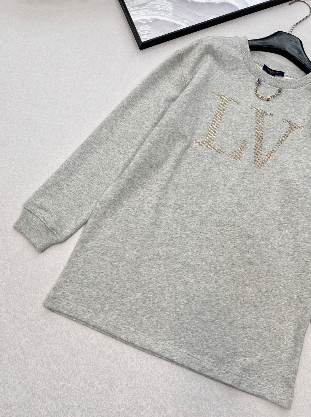 🆕Louis Vuitton25Fw早秋新款字母烫钻链条长款卫衣丨⚠独家高版出品！长款套头卫衣裁剪 可上