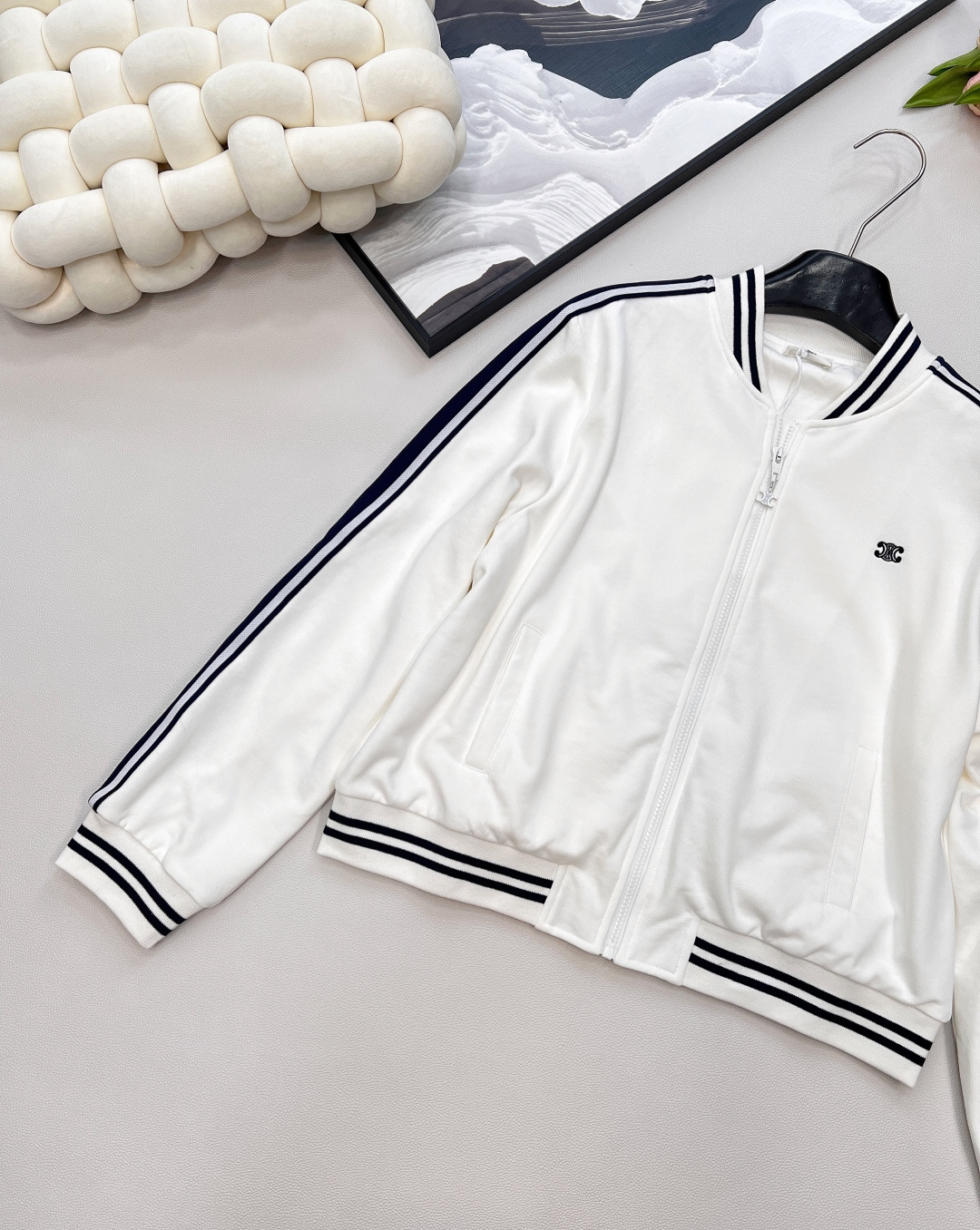 🆕Celine2025新款刺绣logo徽标织带撞色休闲夹克定制YB进口材质 质感高级 品相十足 经典棒球