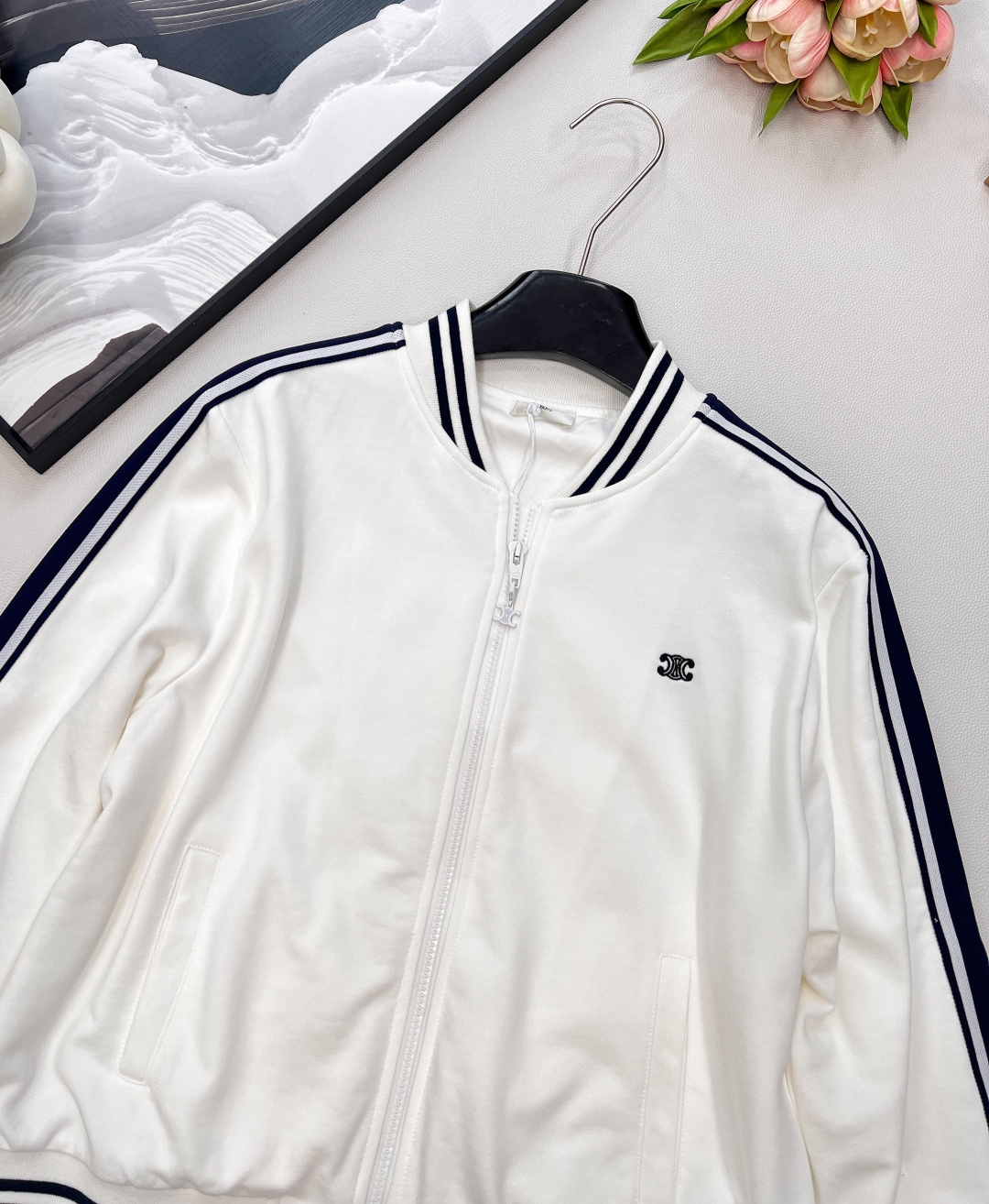 🆕Celine2025新款刺绣logo徽标织带撞色休闲夹克定制YB进口材质 质感高级 品相十足 经典棒球