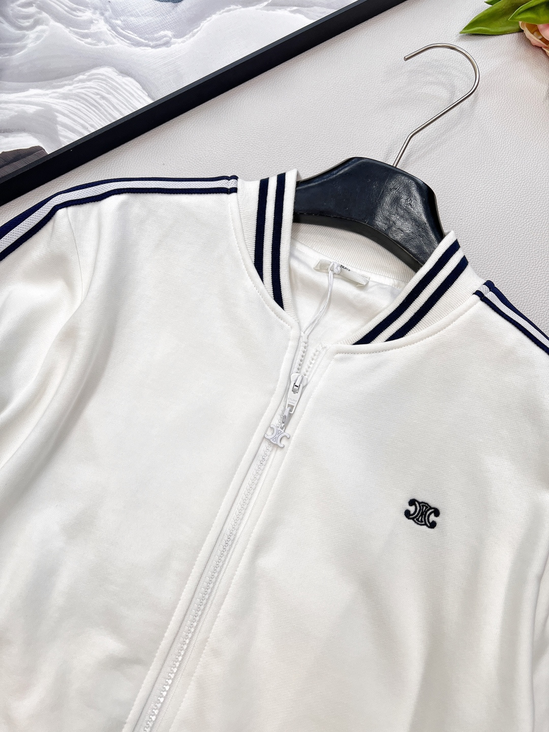 🆕Celine2025新款刺绣logo徽标织带撞色休闲夹克定制YB进口材质 质感高级 品相十足 经典棒球