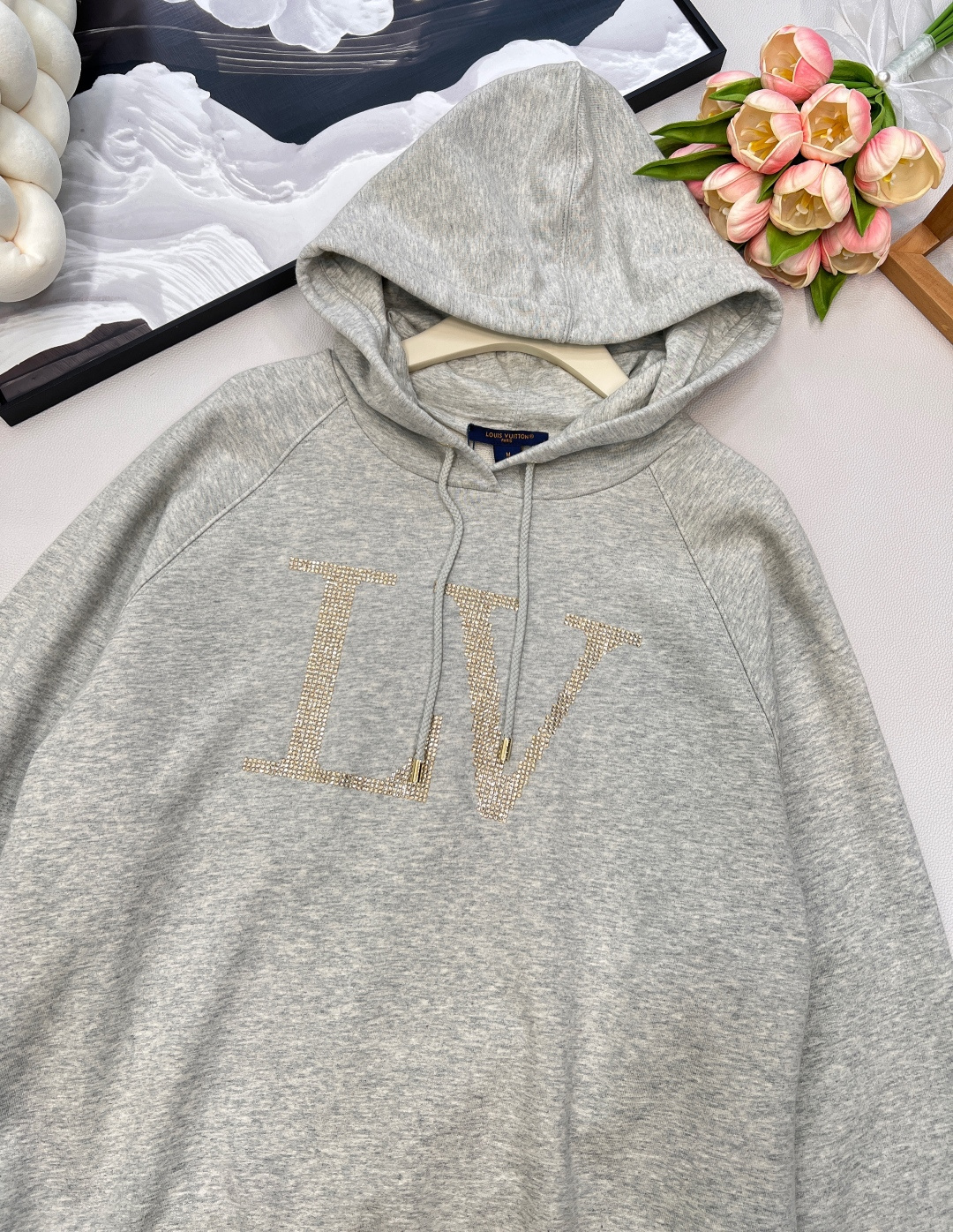 🆕Louis Vuitton25Fw早秋新款字母烫金连帽卫衣丨⚠独家yb开发！高版出品！ 连帽长袖套头卫