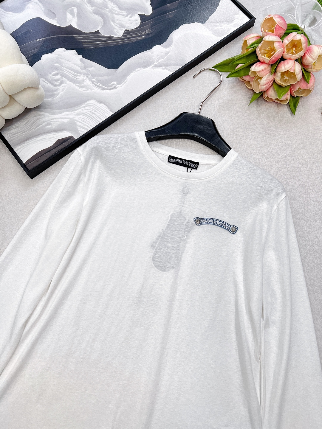 🆕Chrome Hearts 新款字母刺绣贴片防晒打底衫，经典纯白底色，简约又高级，轻松适配各种穿搭风格