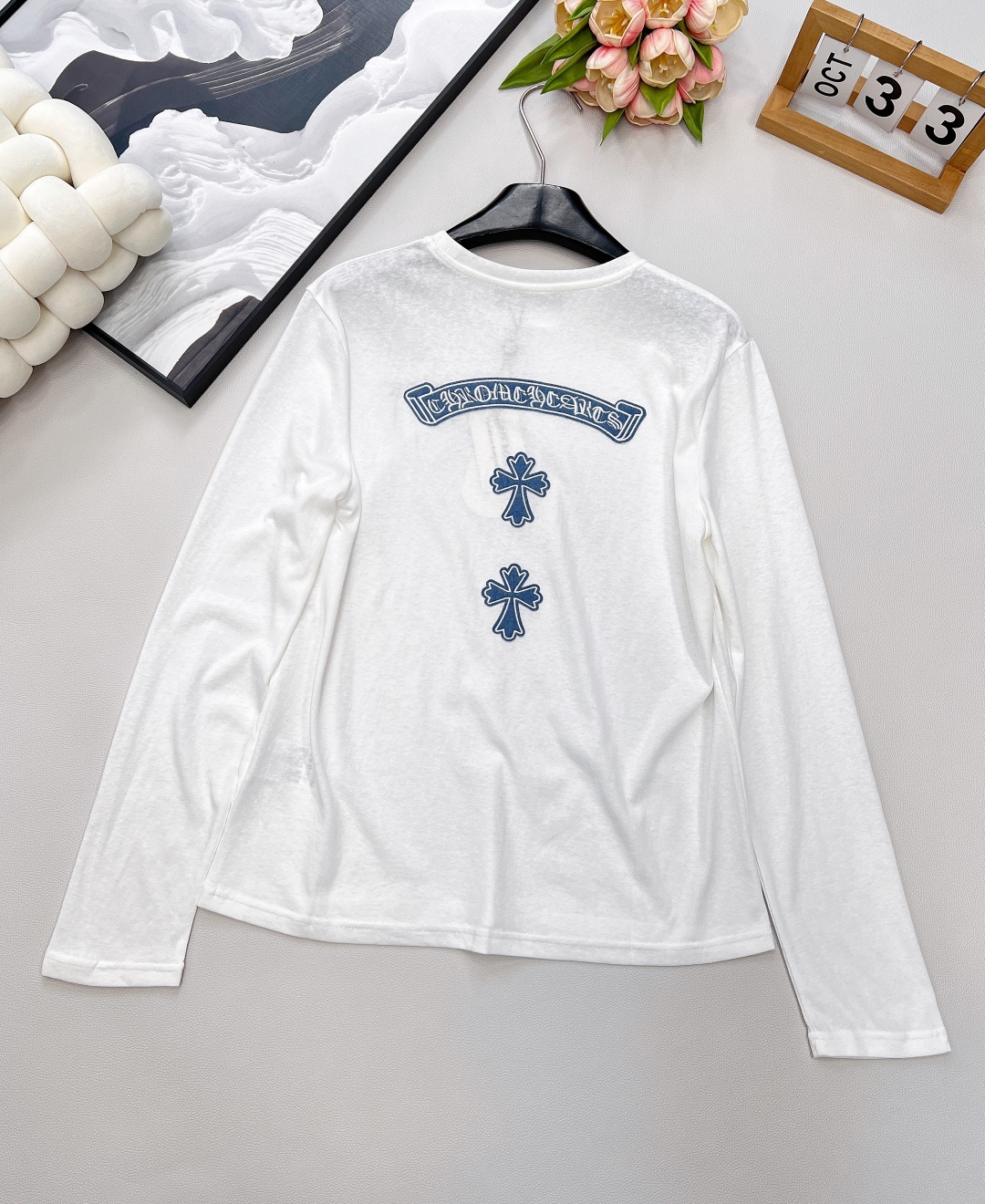 🆕Chrome Hearts 新款字母刺绣贴片防晒打底衫，经典纯白底色，简约又高级，轻松适配各种穿搭风格