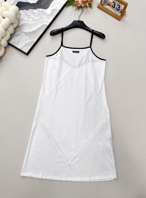 Miu Miu Cotton Tank Dress with Black Trim, M281289 Slit Hem 1 Miu Miu Cotton Tank Dress with Black Trim, M281289 Slit Hem
