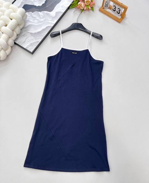 Miu Miu Cotton Tank Dress - Sleeveless, Backless, Embroidered Logo, Mini Dress 1 Miu Miu Cotton Tank Dress - Sleeveless, Backless, Embroidered Logo, Mini Dress