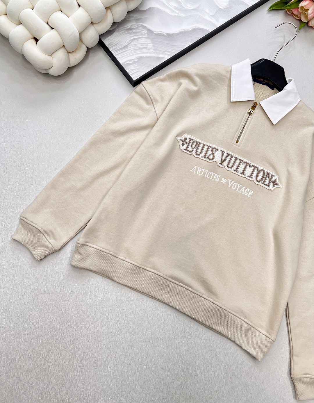 🆕LouisVuitton25Fw早秋新款字母绣花拉链翻领卫衣丨⚠独家yb开发！高版出品！面料采用毛圈棉