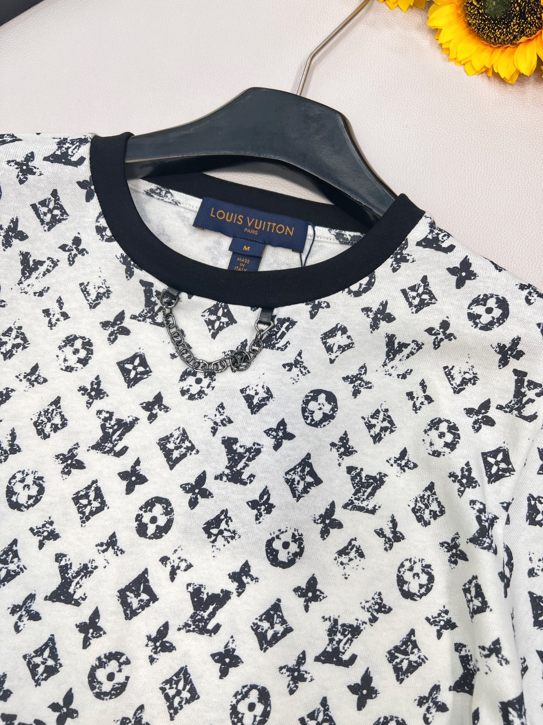 🆕Louis Vuitton25Ss春夏新款 老花印花链条圆领短袖T恤丨⚠独家yb开发！高版出品！常规短