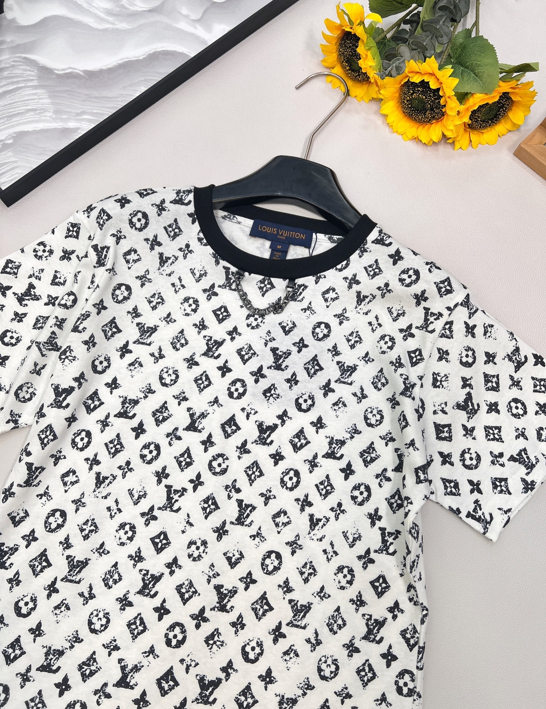 🆕Louis Vuitton25Ss春夏新款 老花印花链条圆领短袖T恤丨⚠独家yb开发！高版出品！常规短