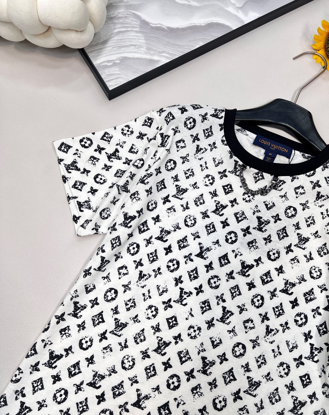 🆕Louis Vuitton25Ss春夏新款 老花印花链条圆领短袖T恤丨⚠独家yb开发！高版出品！常规短