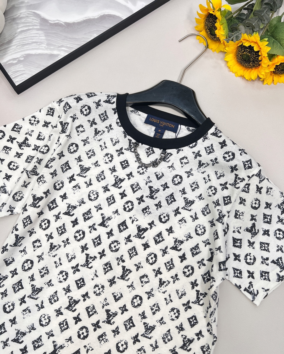 🆕Louis Vuitton25Ss春夏新款 老花印花链条圆领短袖T恤丨⚠独家yb开发！高版出品！常规短