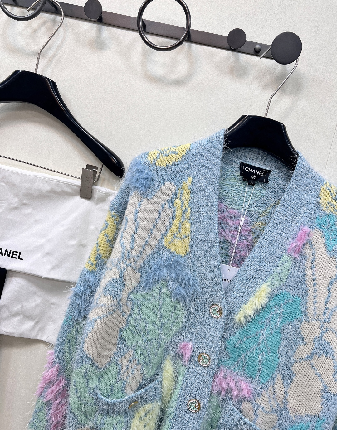 🆕Chanel2025SS早秋新款重工羊毛马海毛针织开衫，定制YB羊毛马海毛材质 质感高级舒适 穿搭舒适