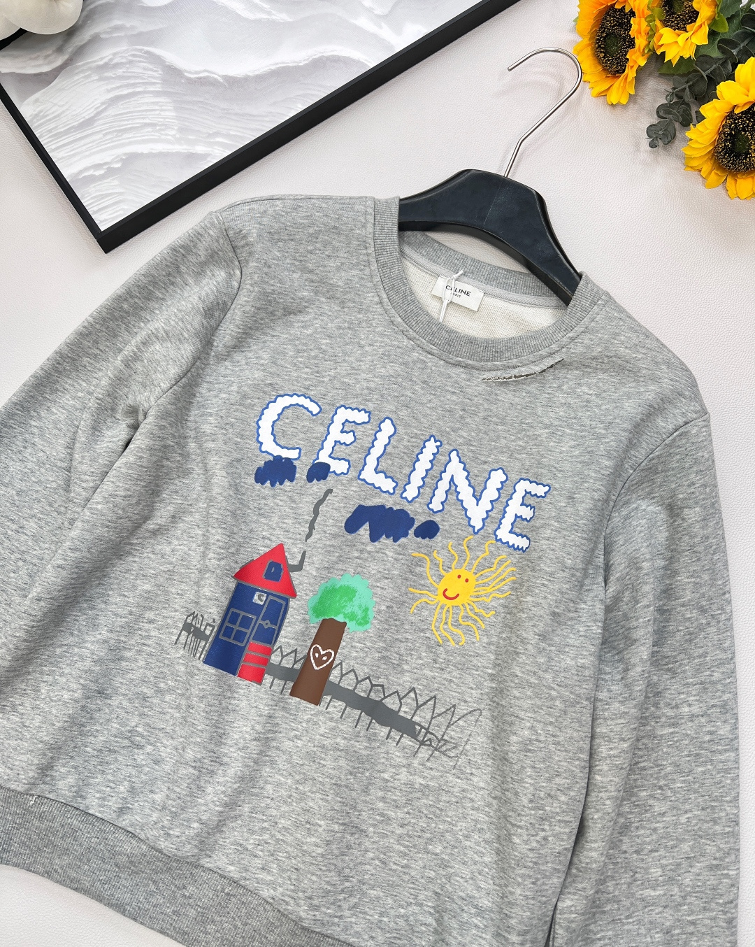 🆕Celine2025新款印花圆领童趣卫衣，定制YB原生全棉材质 穿搭透气 舒适有型 圆领套头卫衣剪裁 
