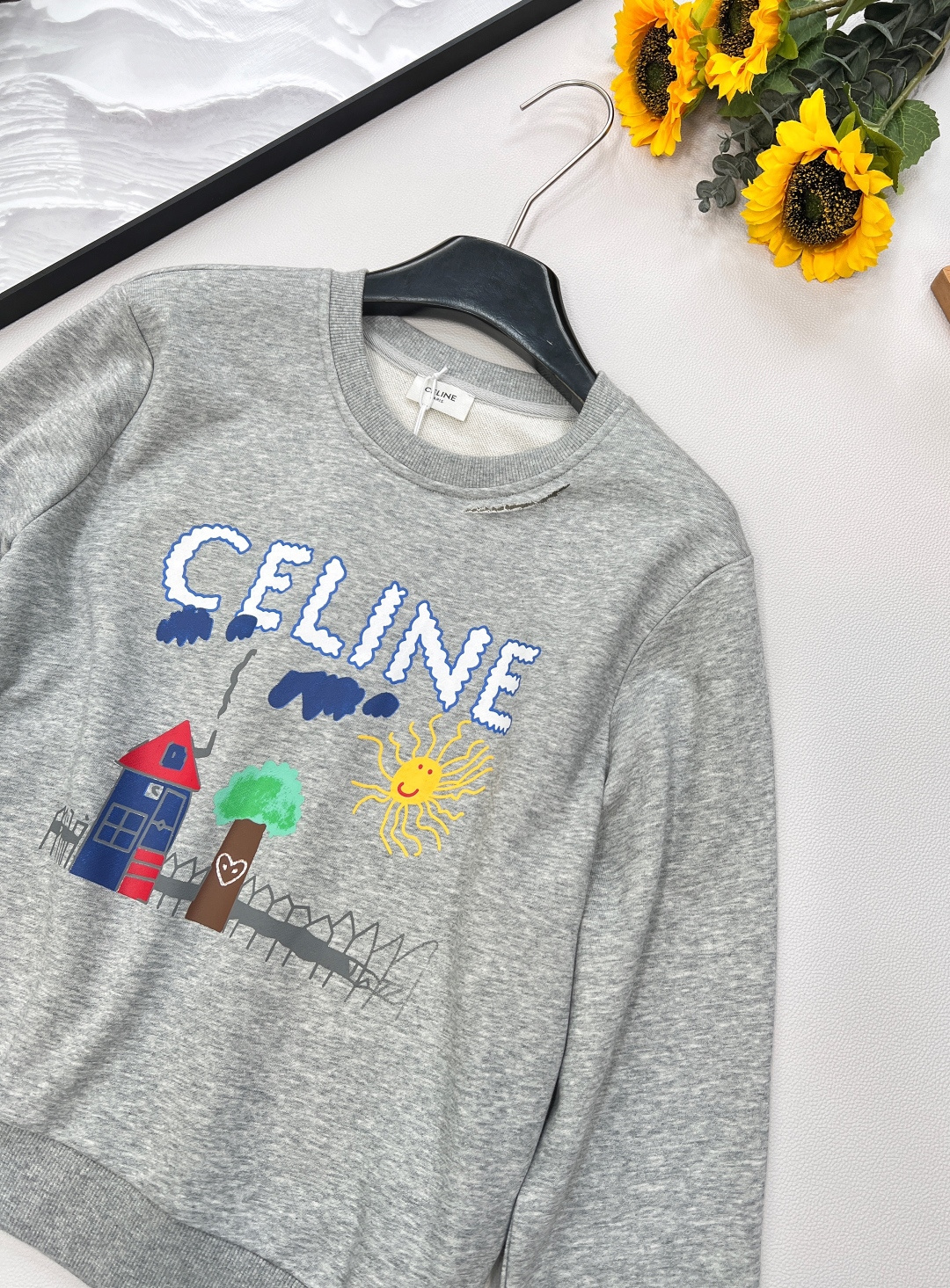 🆕Celine2025新款印花圆领童趣卫衣，定制YB原生全棉材质 穿搭透气 舒适有型 圆领套头卫衣剪裁 