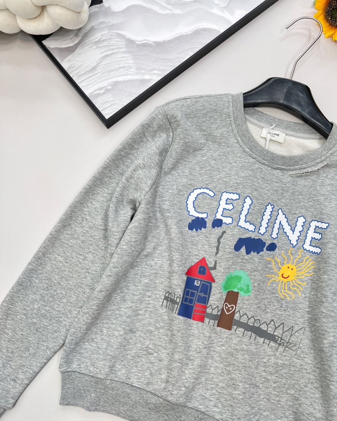 🆕Celine2025新款印花圆领童趣卫衣，定制YB原生全棉材质 穿搭透气 舒适有型 圆领套头卫衣剪裁 