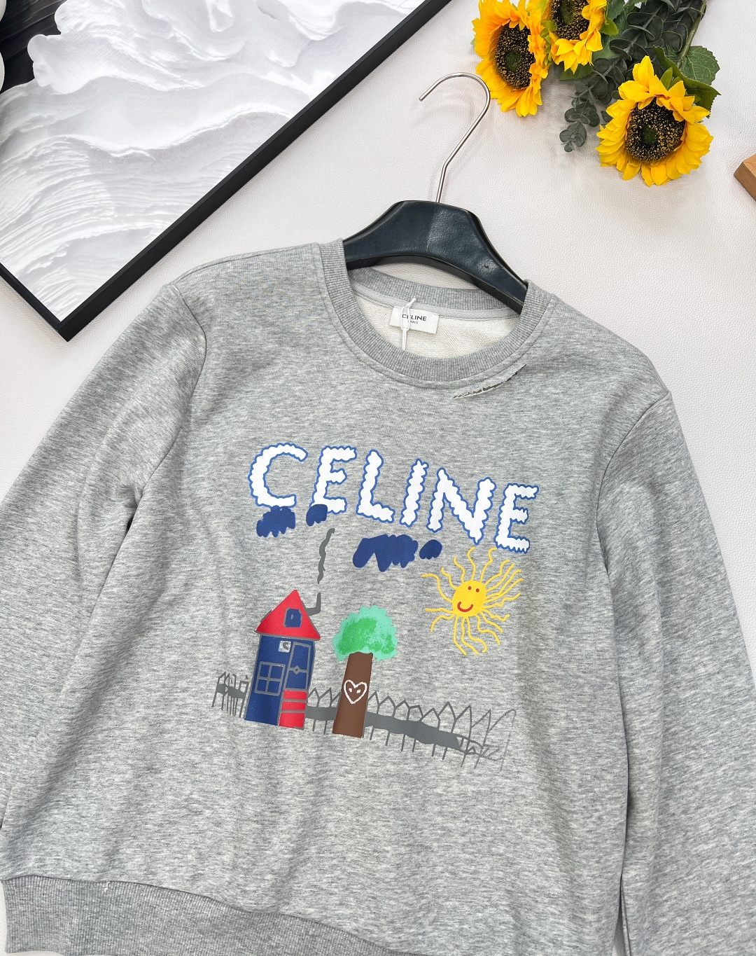 🆕Celine2025新款印花圆领童趣卫衣，定制YB原生全棉材质 穿搭透气 舒适有型 圆领套头卫衣剪裁 