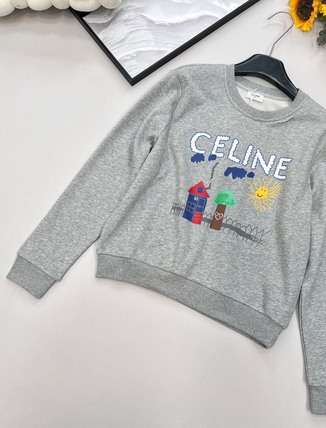 🆕Celine2025新款印花圆领童趣卫衣，定制YB原生全棉材质 穿搭透气 舒适有型 圆领套头卫衣剪裁 