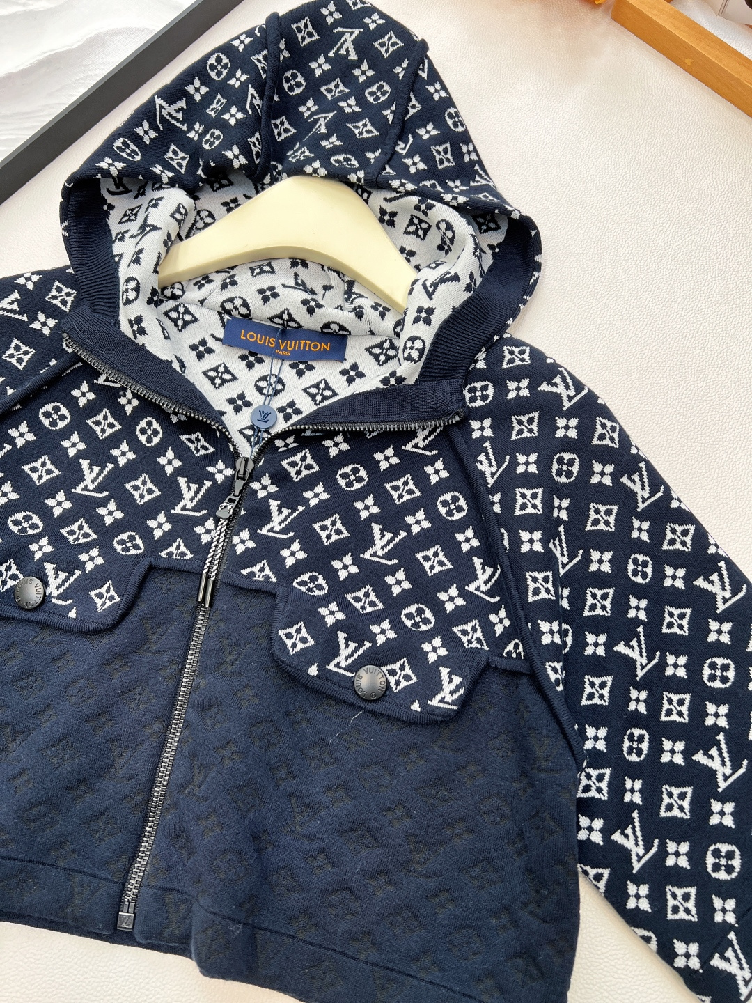 🆕Louis Vuitton新款提花拼接针织短款外套，定制YB丝毛纱线织造 质感高级舒适 针织短款外套剪