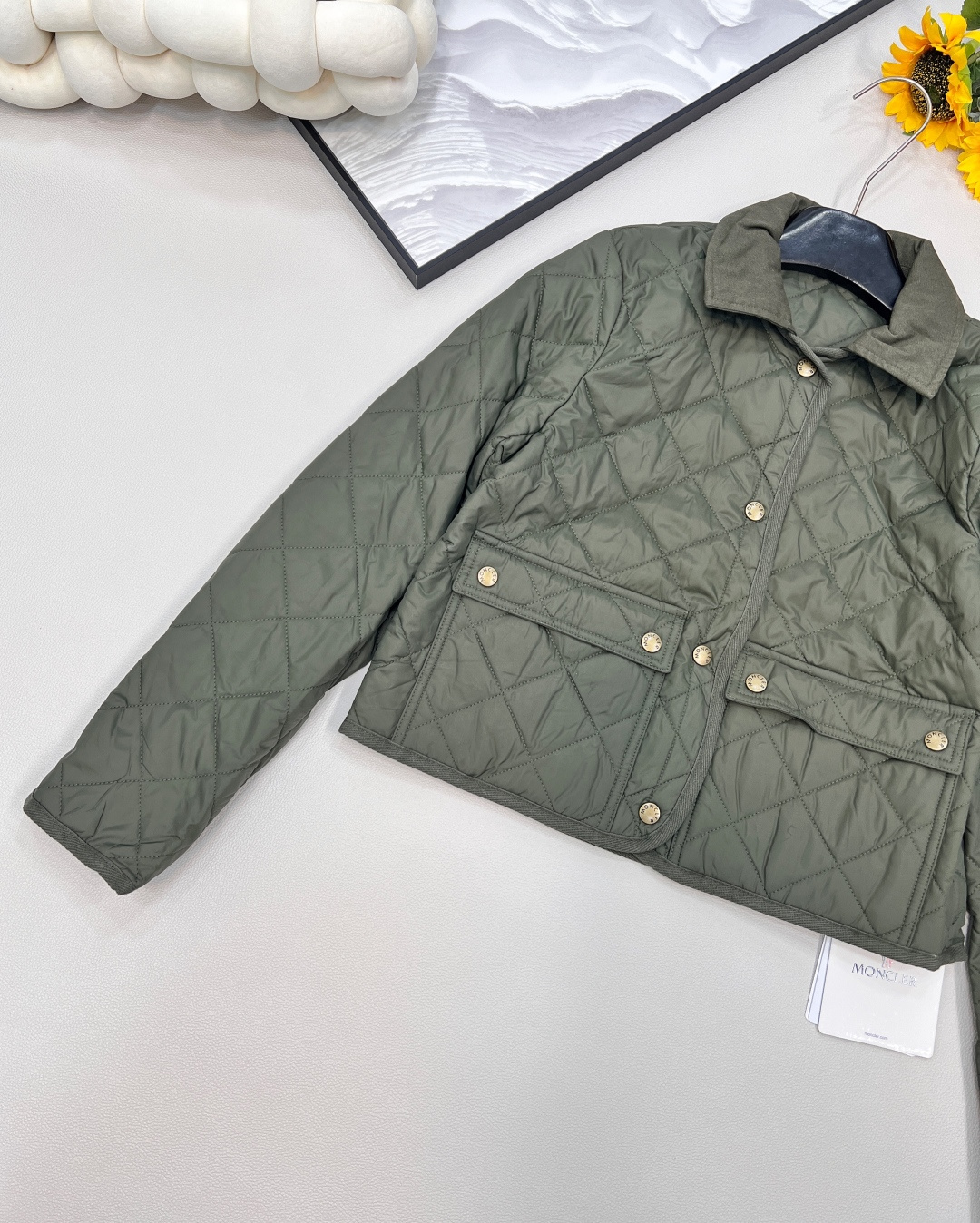 🆕Moncler2025新款菱格翻领羽绒棉服，定制YB进口防风防水尼龙材质 其工艺还原 升级材质 提升秋