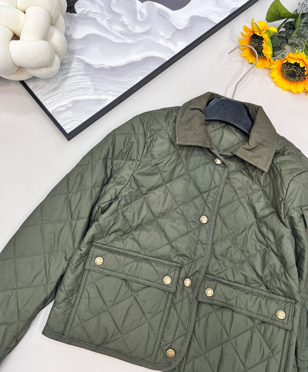 🆕Moncler2025新款菱格翻领羽绒棉服，定制YB进口防风防水尼龙材质 其工艺还原 升级材质 提升秋