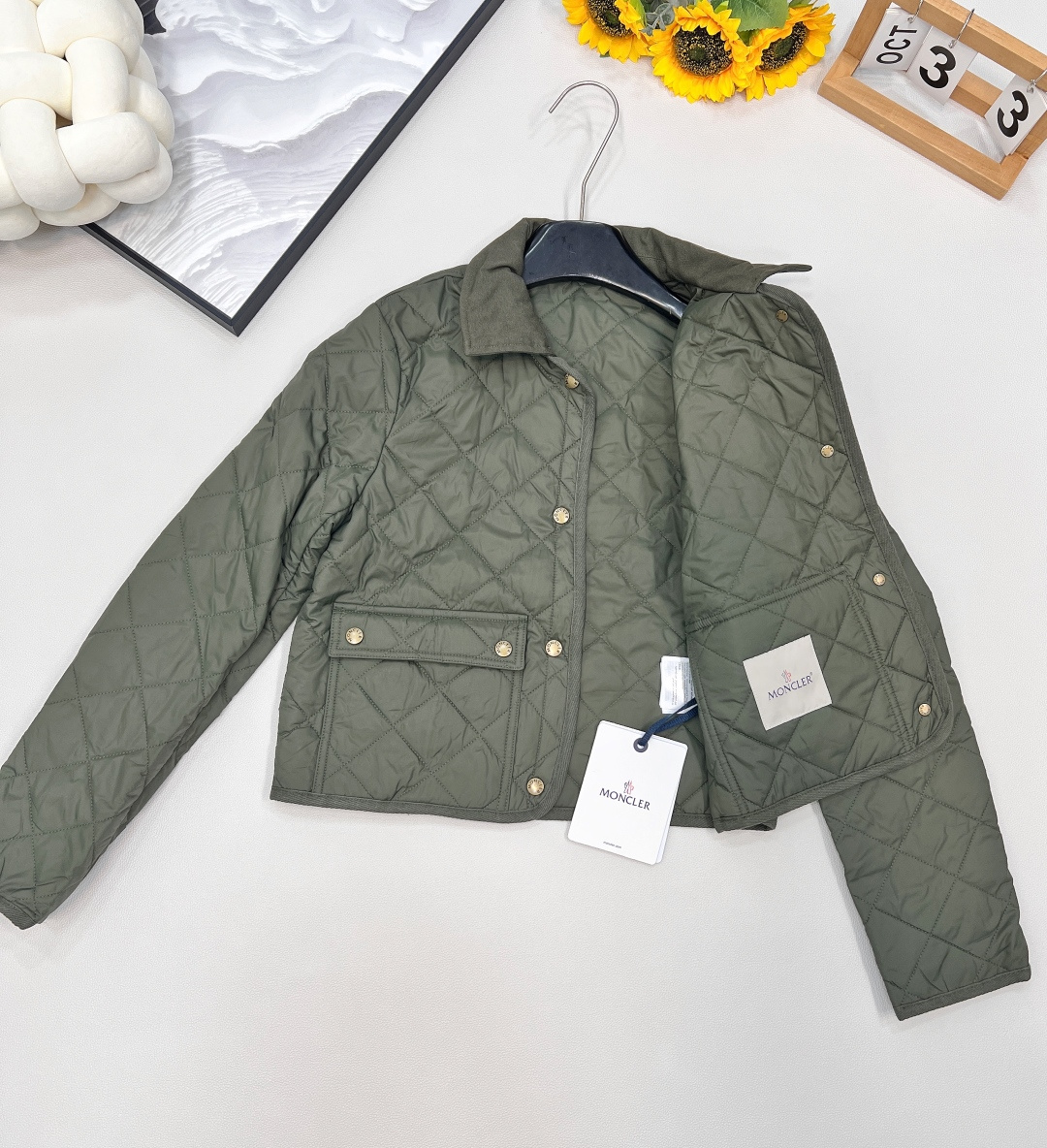 🆕Moncler2025新款菱格翻领羽绒棉服，定制YB进口防风防水尼龙材质 其工艺还原 升级材质 提升秋