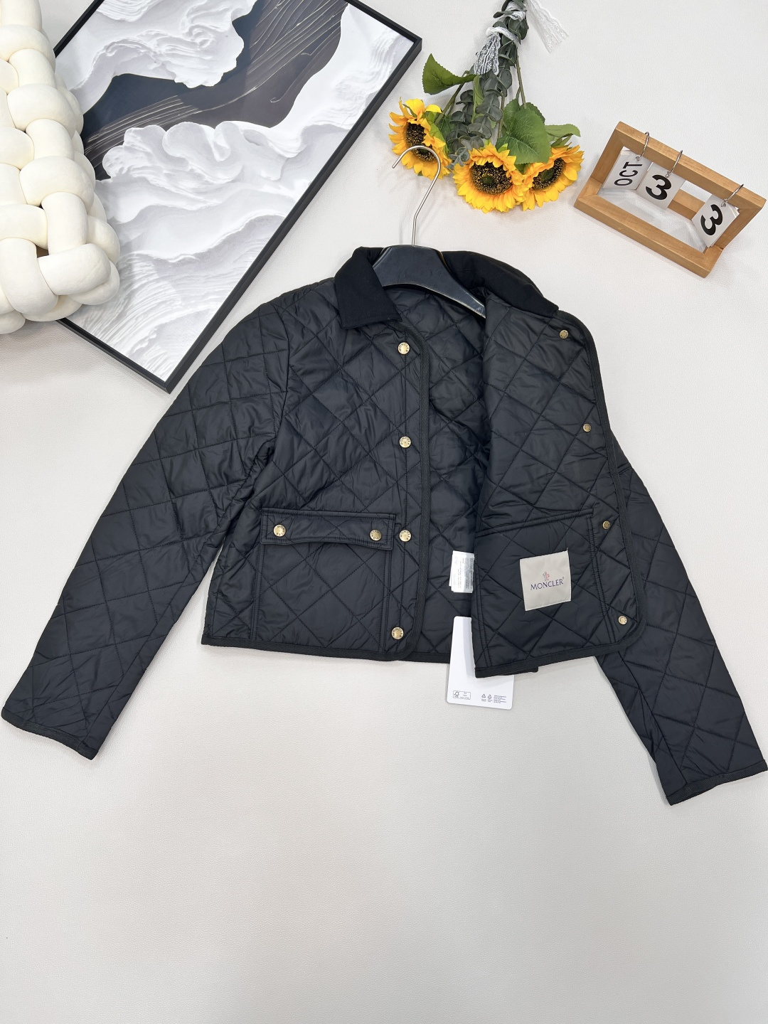 🆕Moncler2025新款菱格翻领羽绒棉服，定制YB进口防风防水尼龙材质 其工艺还原 升级材质 提升秋