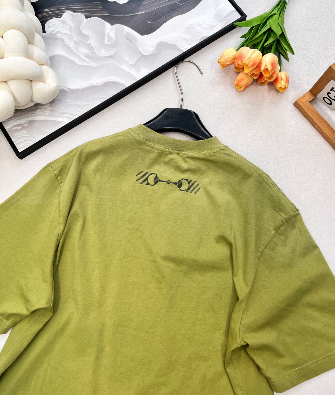 🆕GucciSS新款重工炒色印花圆领短袖T恤，定制YB原生全棉材质 透气舒适 质感十足 宽松短袖T恤裁剪