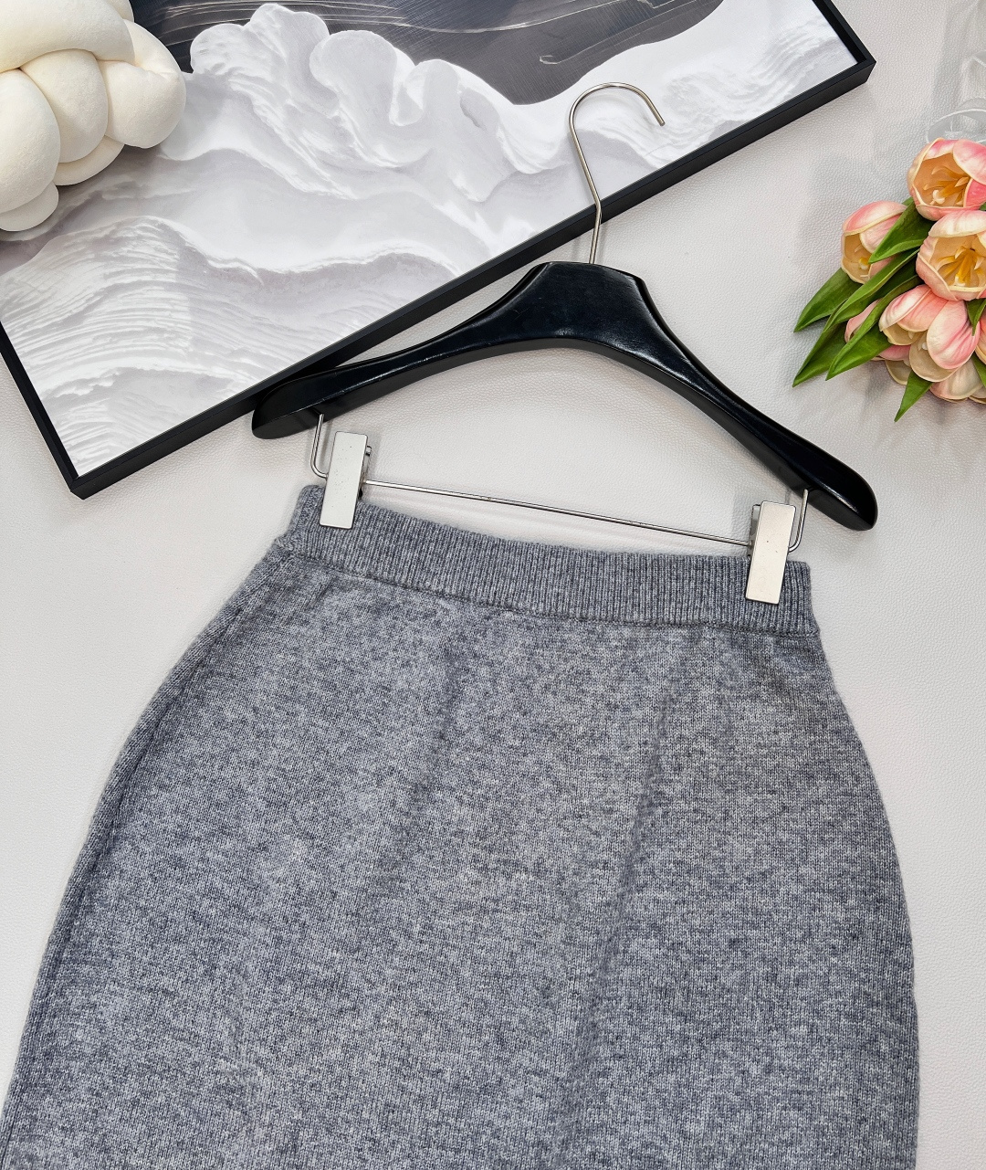 🆕Chanel25B高级手工坊系列新款灰粉撞色针织开衫外套➕半裙丨⚠独家yb开发！高版出品！定制羊毛羊绒