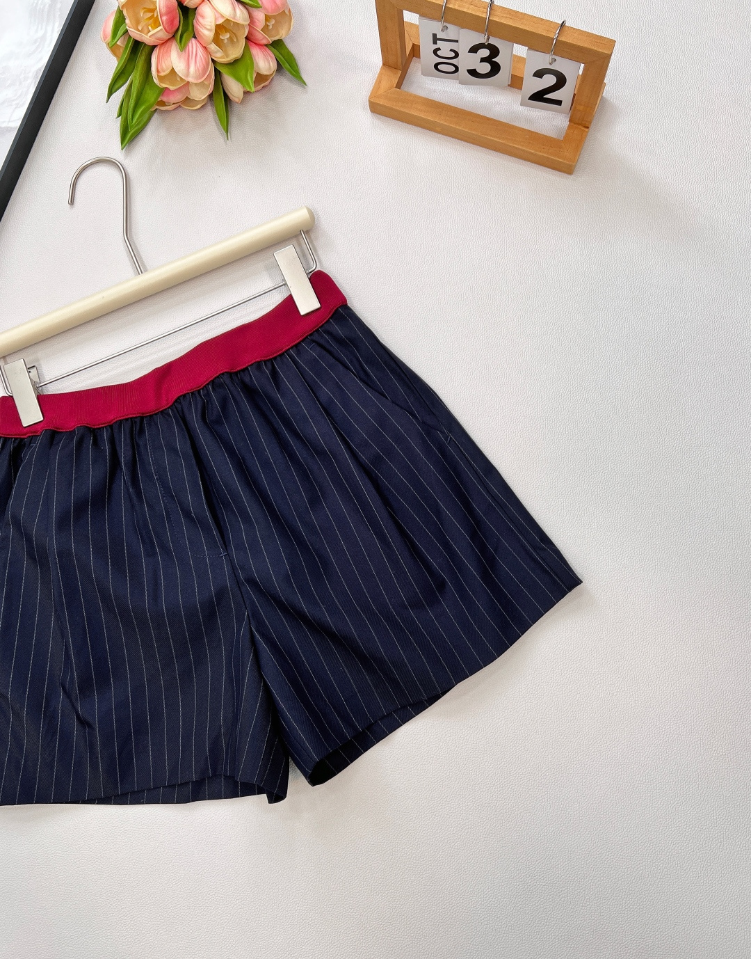 🆕Miumiu25Fw早秋新款知性分子学院风小短裤丨⚠独家yb开发！高版出品！撞色罗纹腰带拼接设计甜酷兼