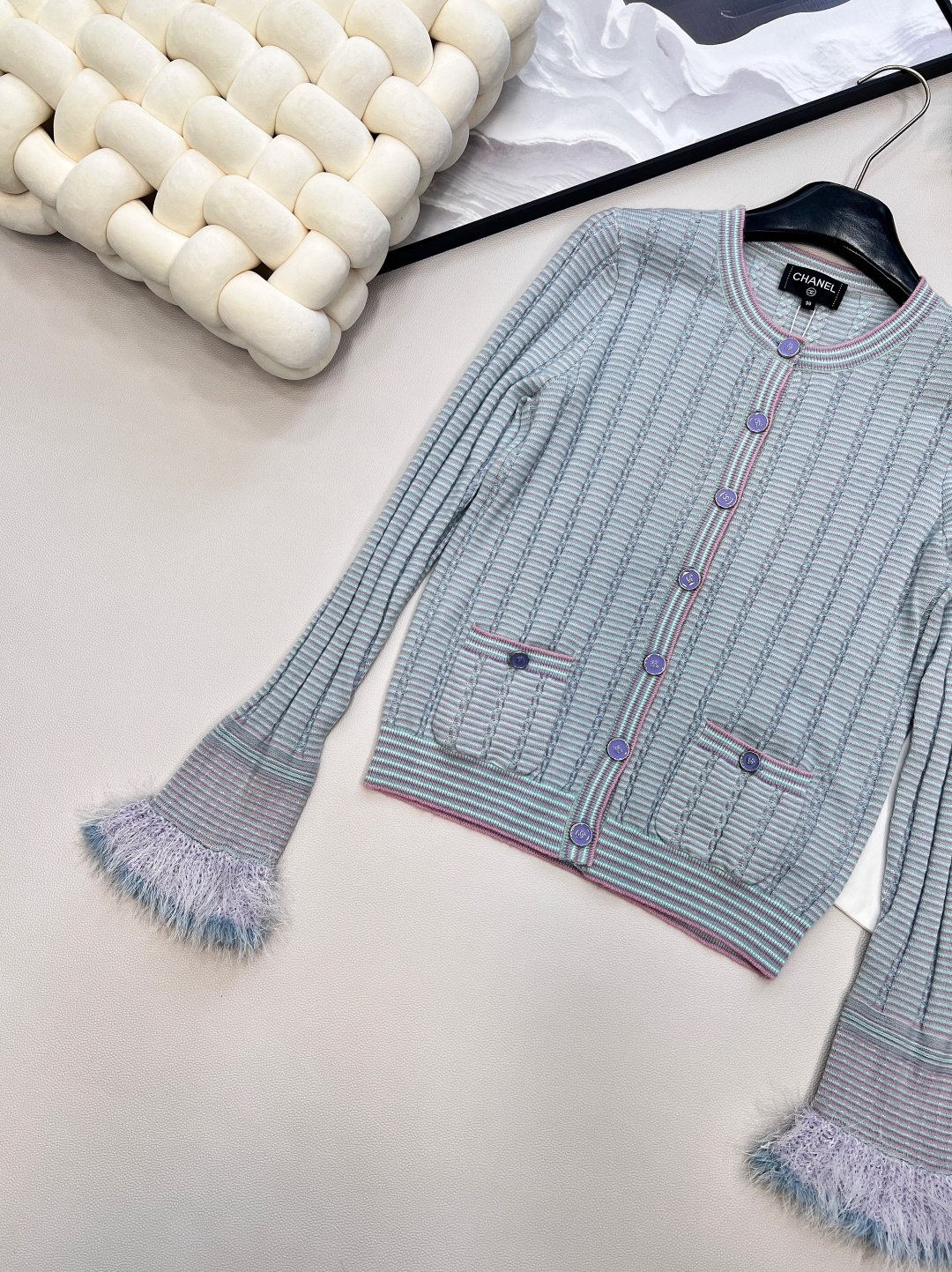 🆕Chanel25B高级手工坊系列新款口袋修身羊绒针织开衫丨⚠独家yb开发！高版出品！染色特种羊毛纱线，