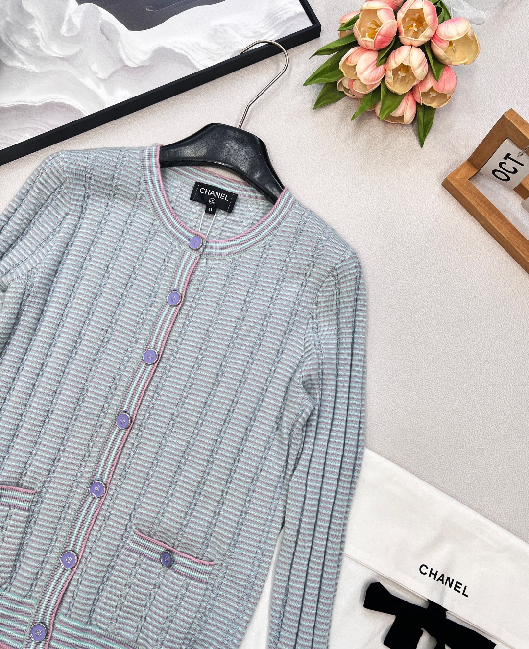 🆕Chanel25B高级手工坊系列新款口袋修身羊绒针织开衫丨⚠独家yb开发！高版出品！染色特种羊毛纱线，