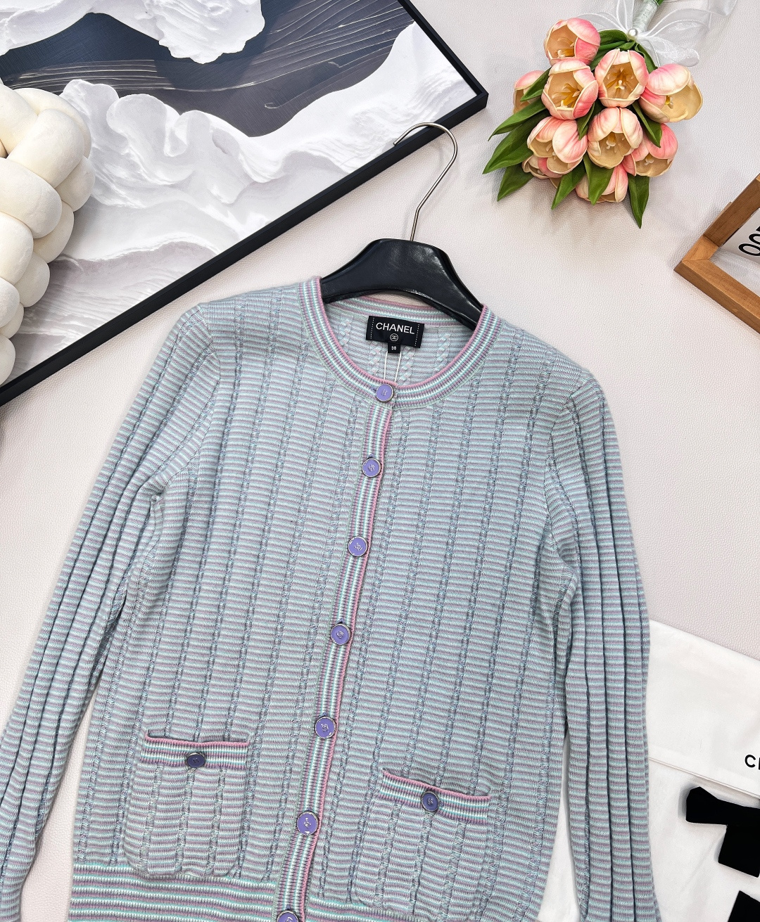 🆕Chanel25B高级手工坊系列新款口袋修身羊绒针织开衫丨⚠独家yb开发！高版出品！染色特种羊毛纱线，