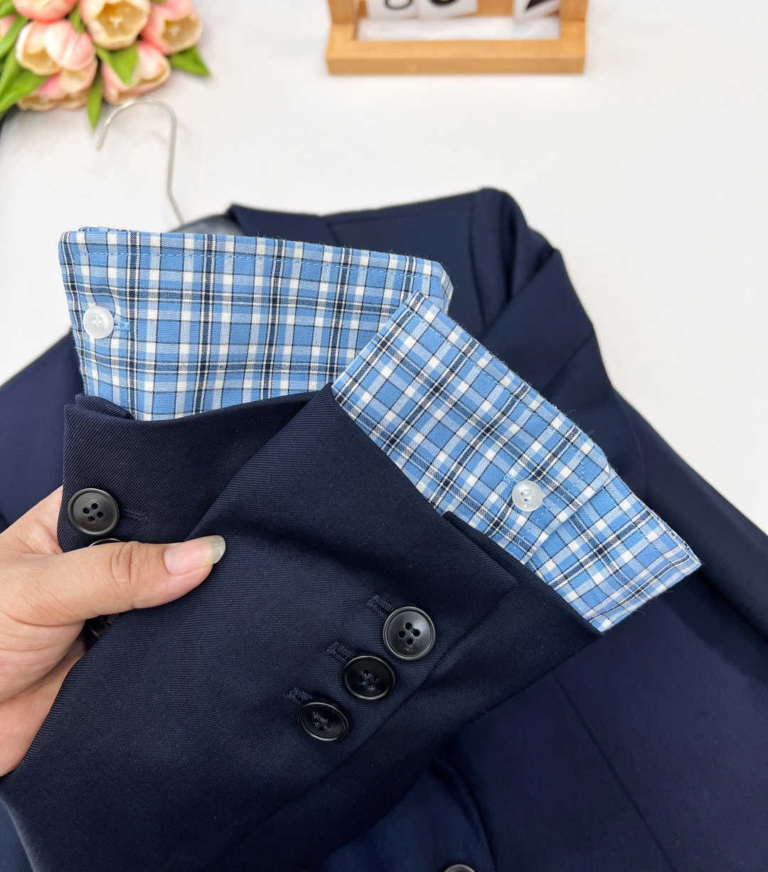 🆕Miumiu新款假两件宽松羊毛西装外套丨原版开发！高版出品！简约百搭的色系 随便搭配也不会出错 还能营
