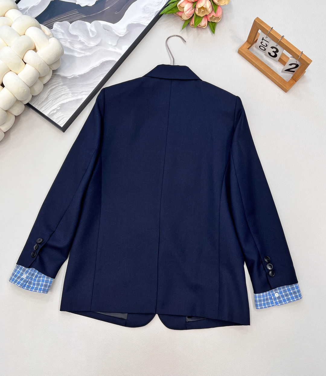 🆕Miumiu新款假两件宽松羊毛西装外套丨原版开发！高版出品！简约百搭的色系 随便搭配也不会出错 还能营