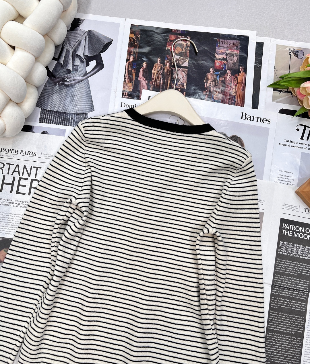 🆕Celine 2025FW细条纹徽标扣经典针织上衣， 高端品质 定制原版面料 手感柔软细腻 上身舒适 