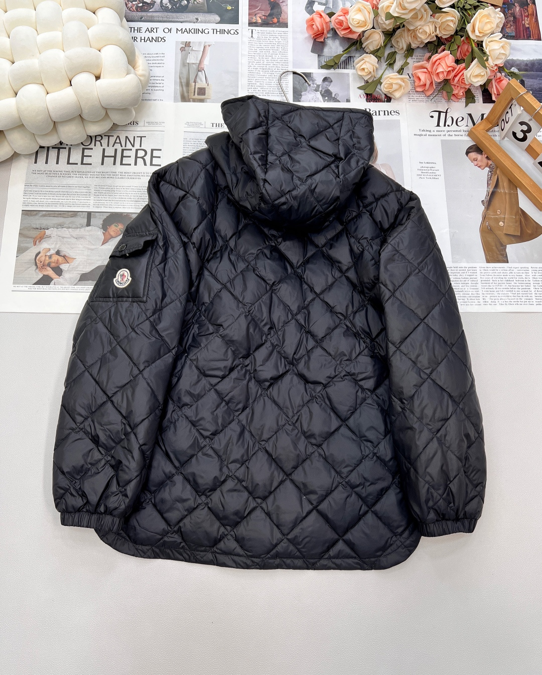 🆕Moncler2025新款菱格连帽抽绳中长款羽绒服，定制YB进口防风防水尼龙材质 其工艺还原 升级材质