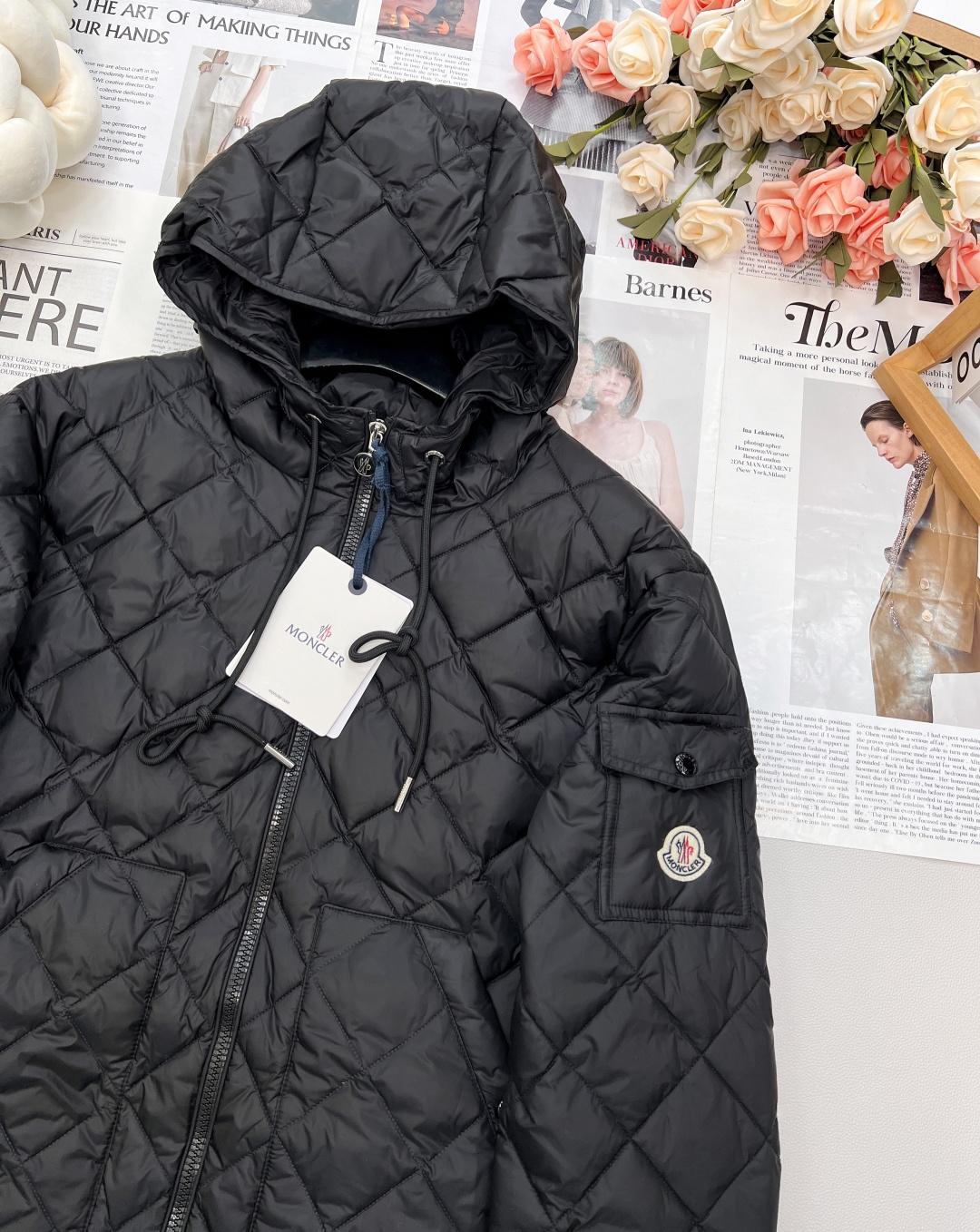 🆕Moncler2025新款菱格连帽抽绳中长款羽绒服，定制YB进口防风防水尼龙材质 其工艺还原 升级材质