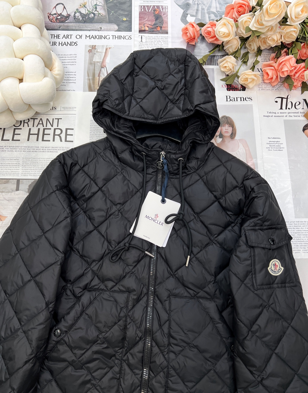 🆕Moncler2025新款菱格连帽抽绳中长款羽绒服，定制YB进口防风防水尼龙材质 其工艺还原 升级材质