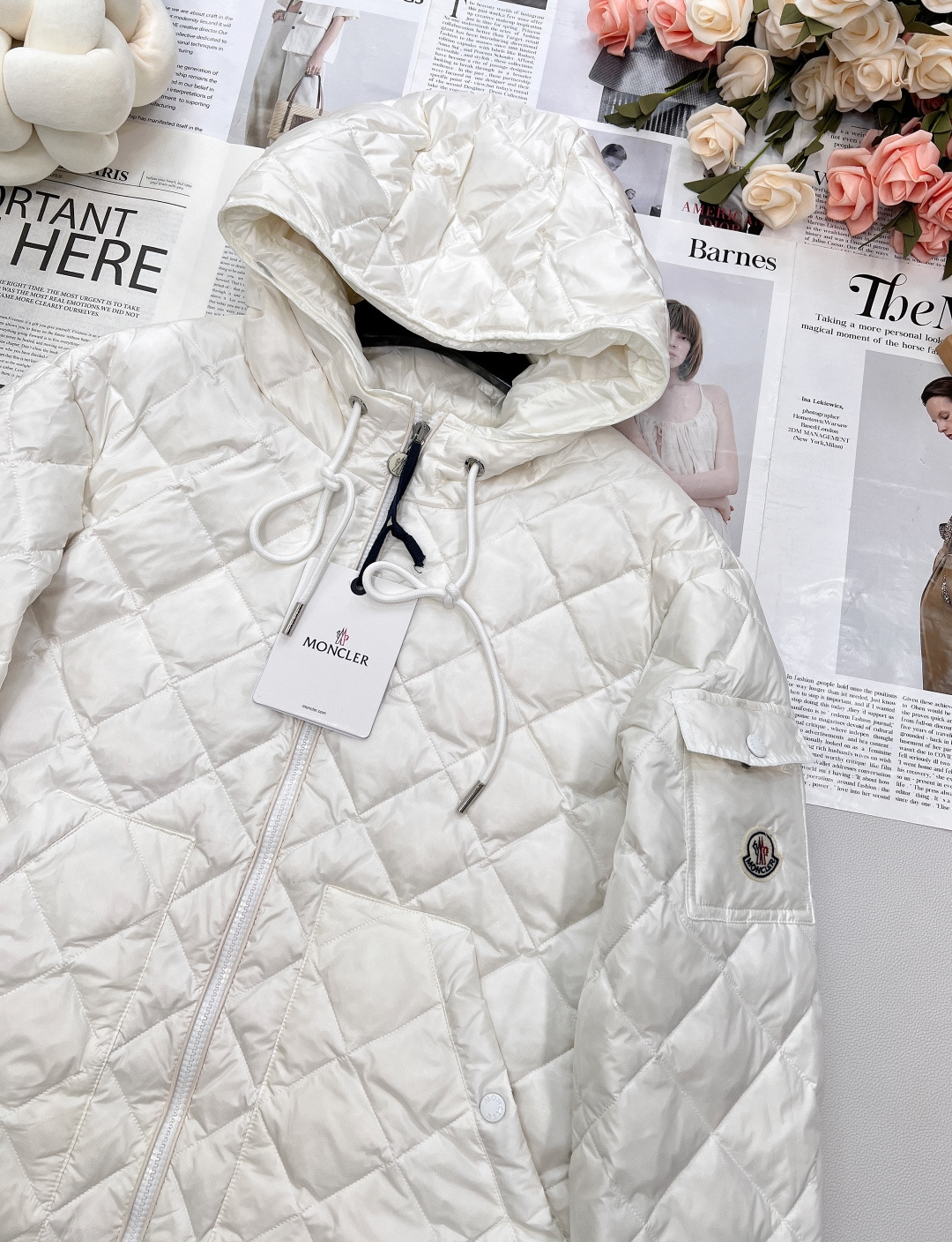 🆕Moncler2025新款菱格连帽抽绳中长款羽绒服，定制YB进口防风防水尼龙材质 其工艺还原 升级材质