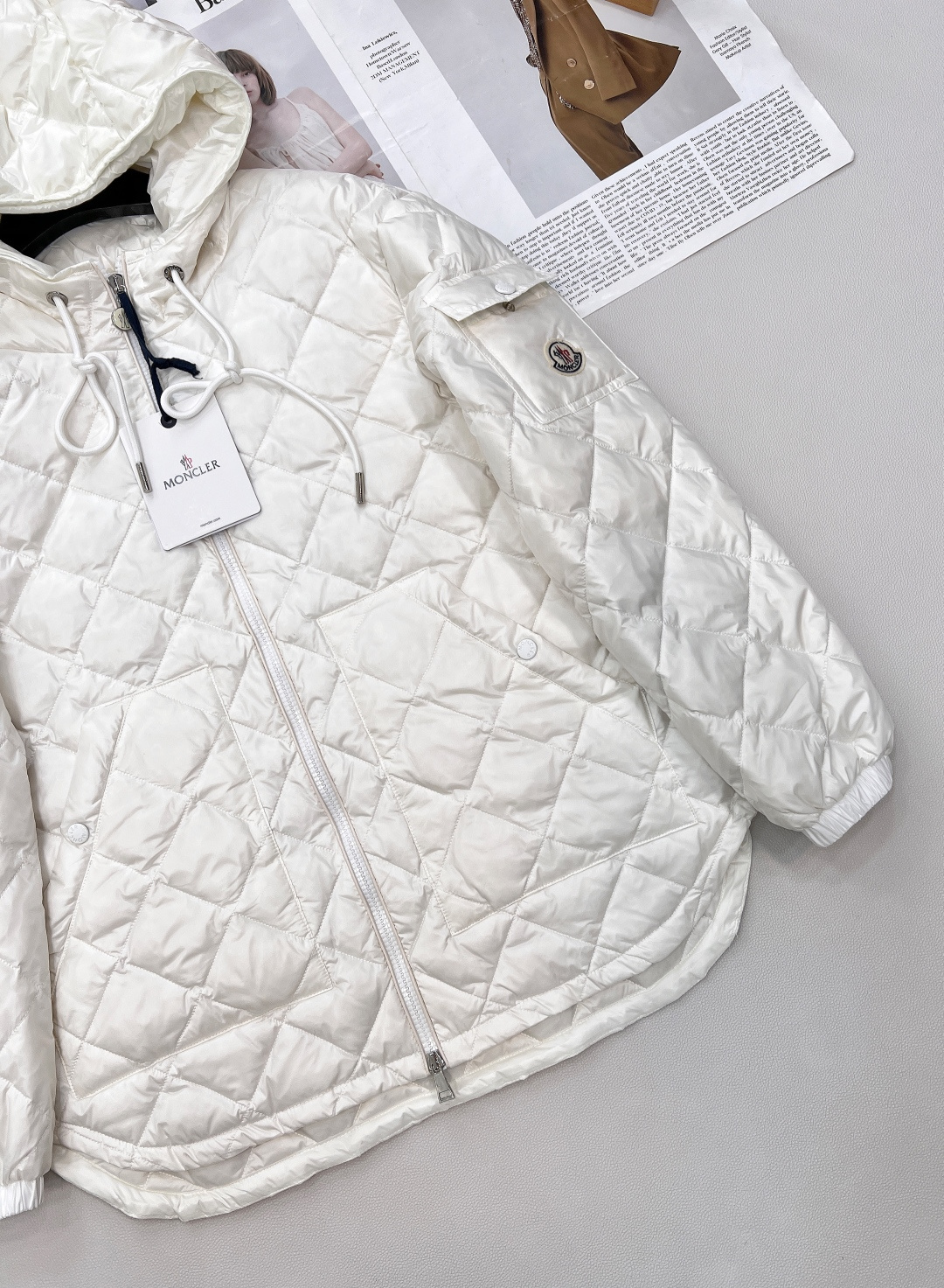 🆕Moncler2025新款菱格连帽抽绳中长款羽绒服，定制YB进口防风防水尼龙材质 其工艺还原 升级材质