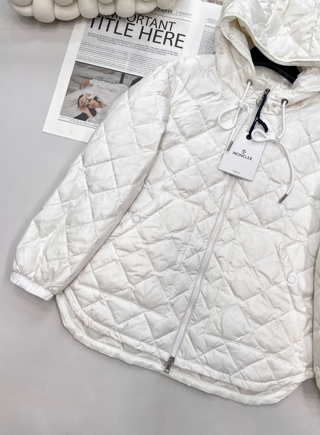 🆕Moncler2025新款菱格连帽抽绳中长款羽绒服，定制YB进口防风防水尼龙材质 其工艺还原 升级材质