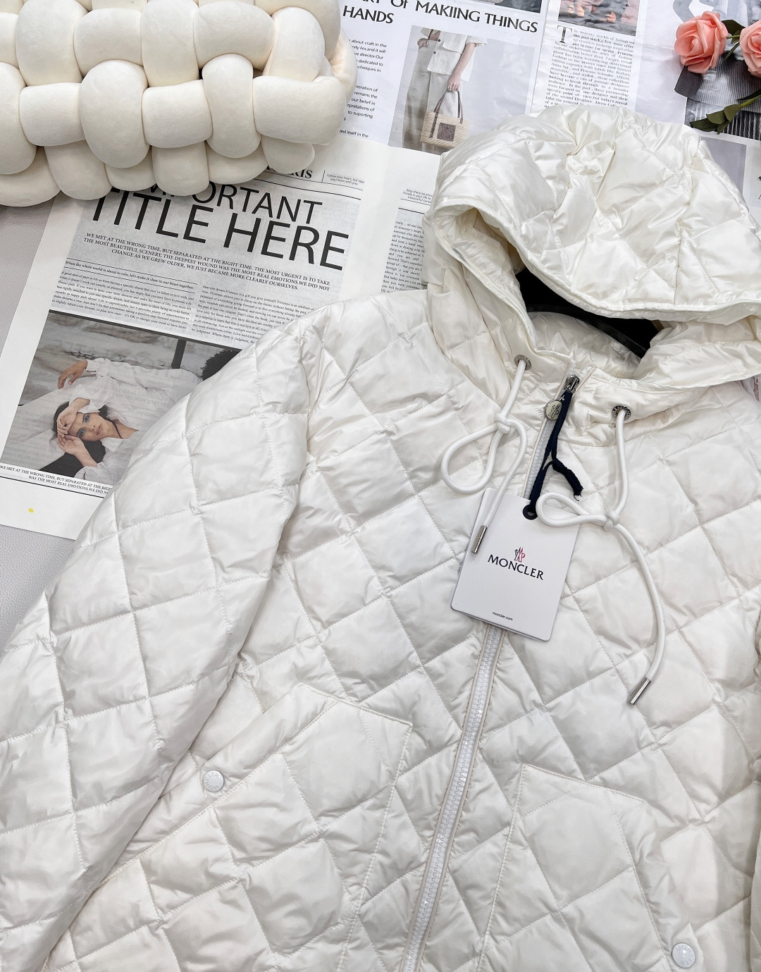 🆕Moncler2025新款菱格连帽抽绳中长款羽绒服，定制YB进口防风防水尼龙材质 其工艺还原 升级材质
