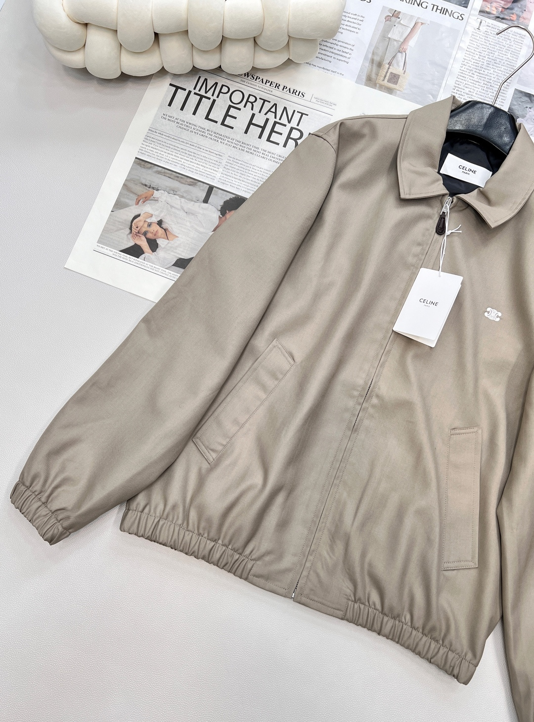 🆕Celine2025SS新款刺绣徽标衔棉夹克外套，定制YB进口丝棉材质 质感细腻 垂感十足 穿搭更为舒
