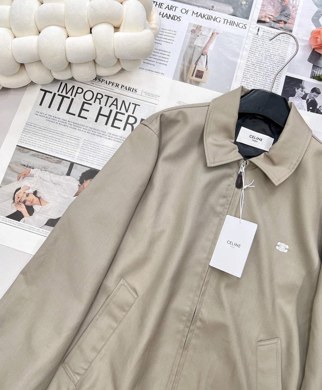 🆕Celine2025SS新款刺绣徽标衔棉夹克外套，定制YB进口丝棉材质 质感细腻 垂感十足 穿搭更为舒