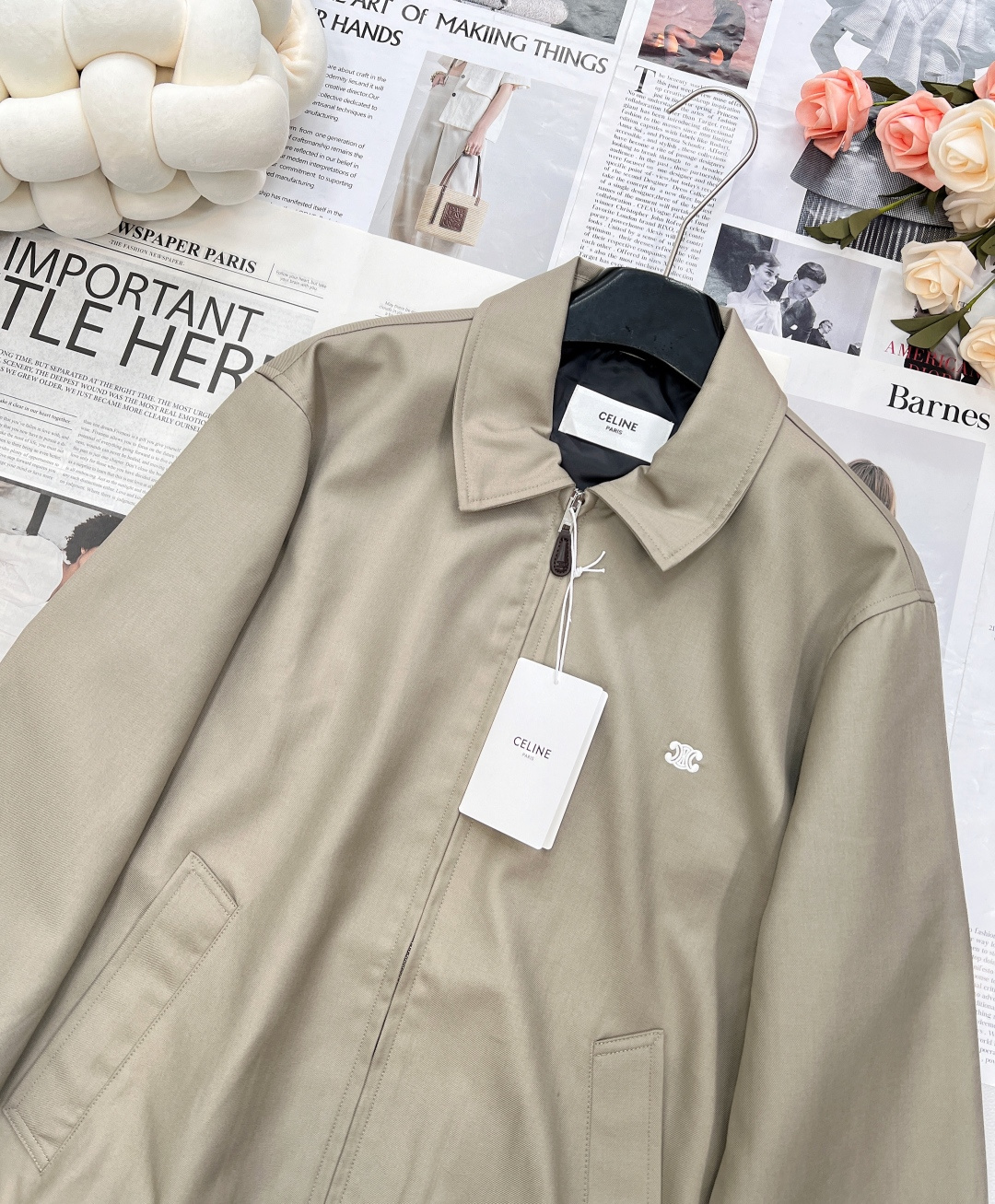 🆕Celine2025SS新款刺绣徽标衔棉夹克外套，定制YB进口丝棉材质 质感细腻 垂感十足 穿搭更为舒