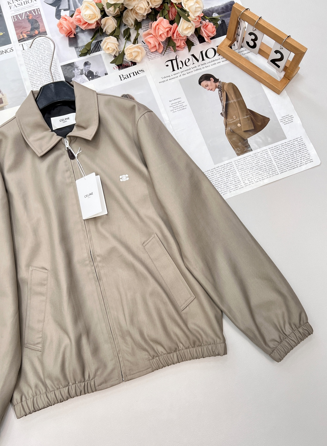 🆕Celine2025SS新款刺绣徽标衔棉夹克外套，定制YB进口丝棉材质 质感细腻 垂感十足 穿搭更为舒