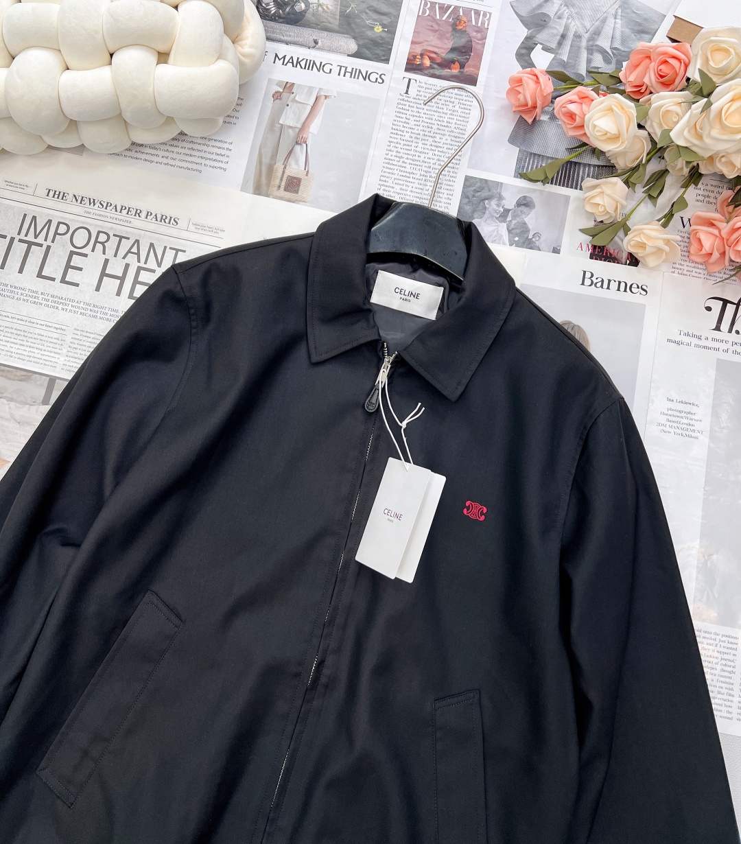 🆕Celine2025SS新款刺绣徽标衔棉夹克外套，定制YB进口丝棉材质 质感细腻 垂感十足 穿搭更为舒