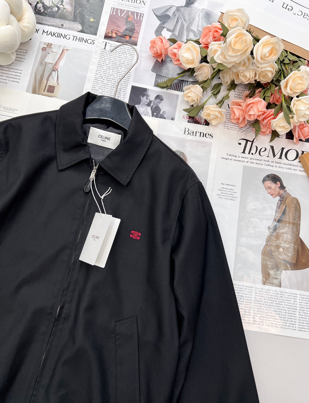 🆕Celine2025SS新款刺绣徽标衔棉夹克外套，定制YB进口丝棉材质 质感细腻 垂感十足 穿搭更为舒