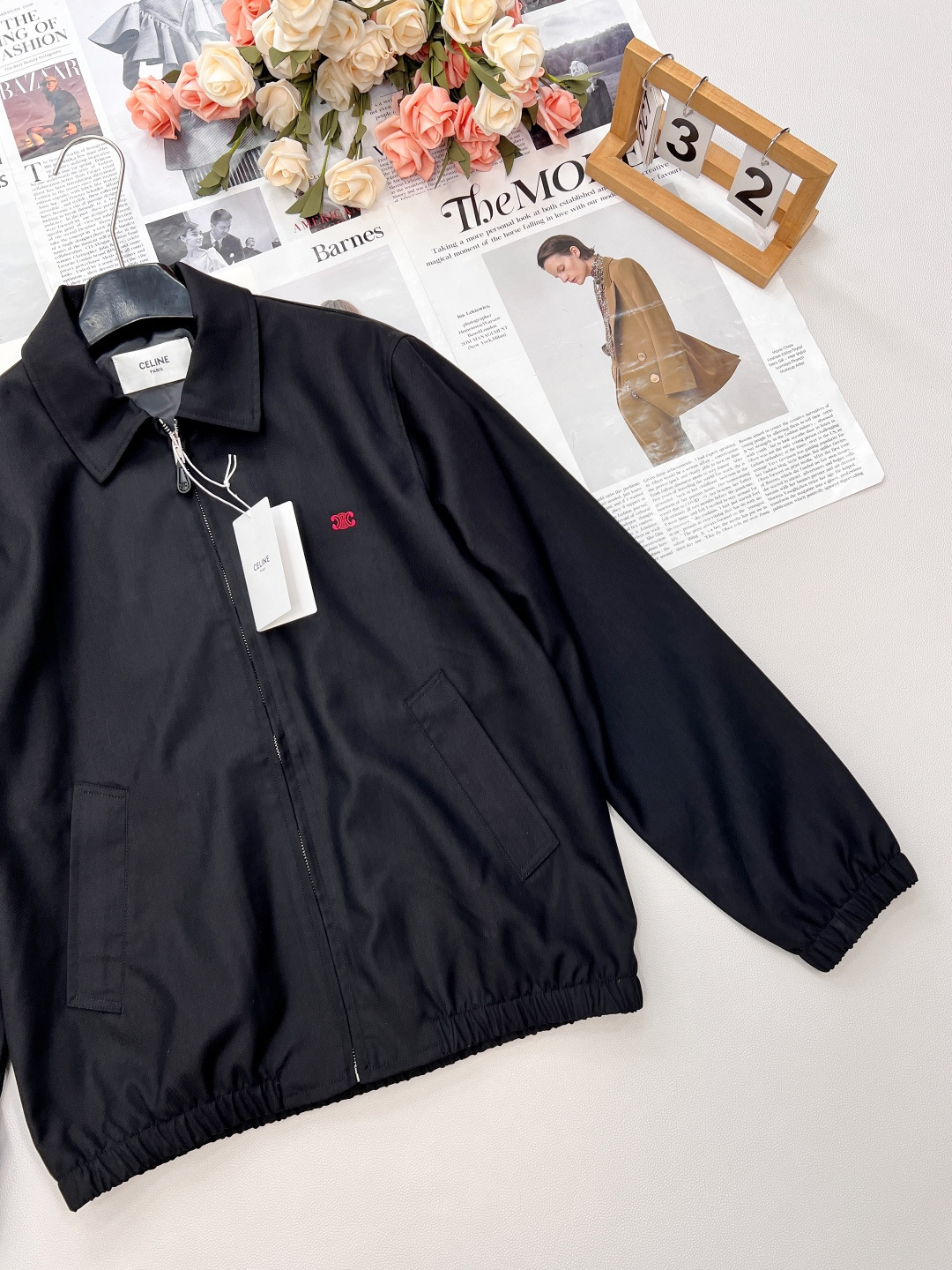 🆕Celine2025SS新款刺绣徽标衔棉夹克外套，定制YB进口丝棉材质 质感细腻 垂感十足 穿搭更为舒