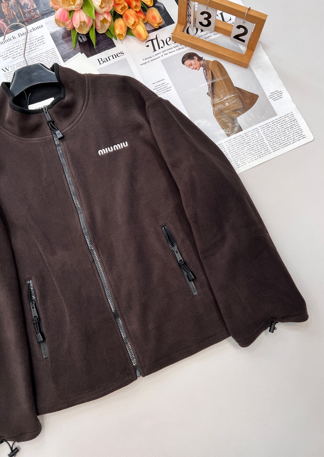 🆕MiumiuSS新款摇粒绒立领撞色拉链外套,定制YB进口摇粒绒材质 质感柔软舒适 亲肤保暖 换季叠穿