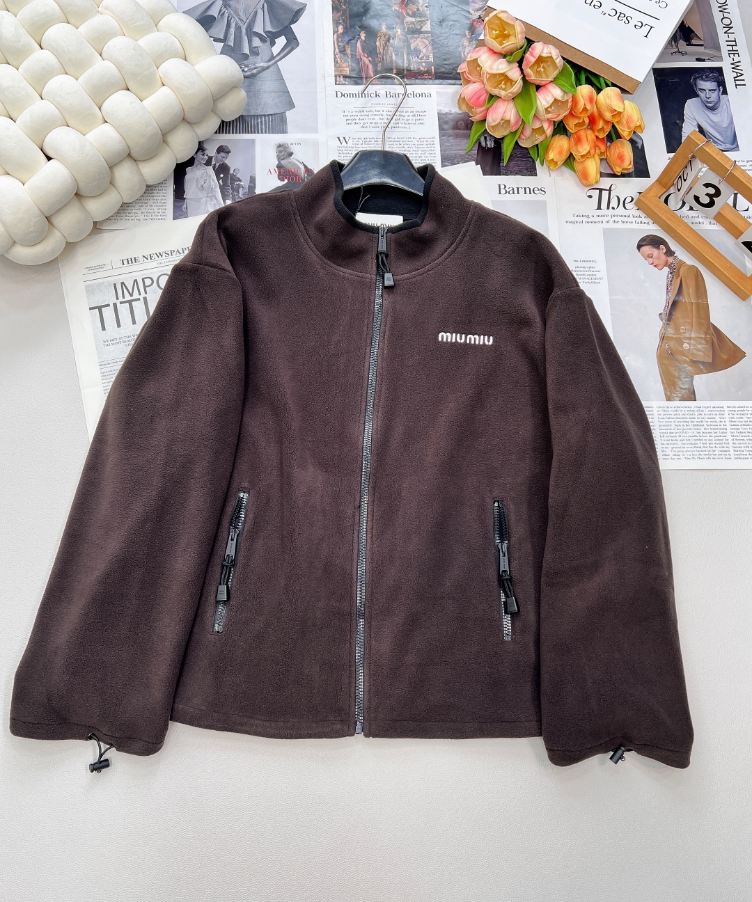 🆕MiumiuSS新款摇粒绒立领撞色拉链外套，定制YB进口摇粒绒材质 质感柔软舒适 亲肤保暖 换季叠穿 